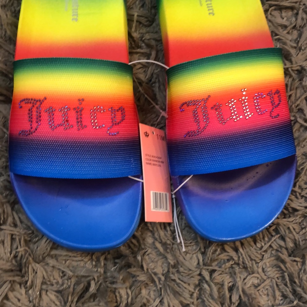 Rainbow Juicy Couture Slides - Picture 2 of 7